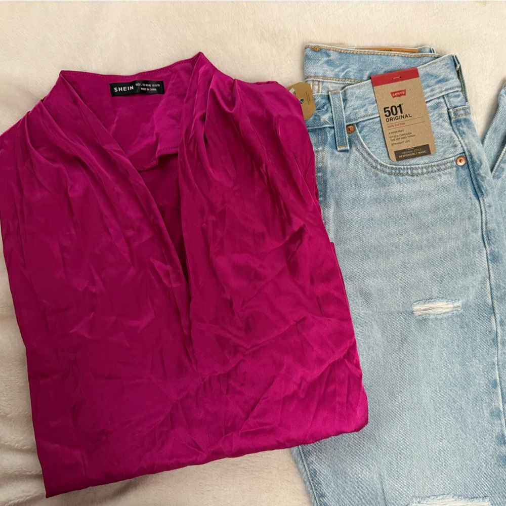 SHEIN hot pink top | L